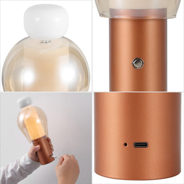 Evonne 10.75" Modern Glam Candle-Style Rechargeable/Cordless Dimmable Integrated LED Table Lamp with Touch Sensor